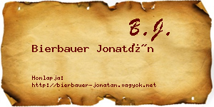 Bierbauer Jonatán névjegykártya
